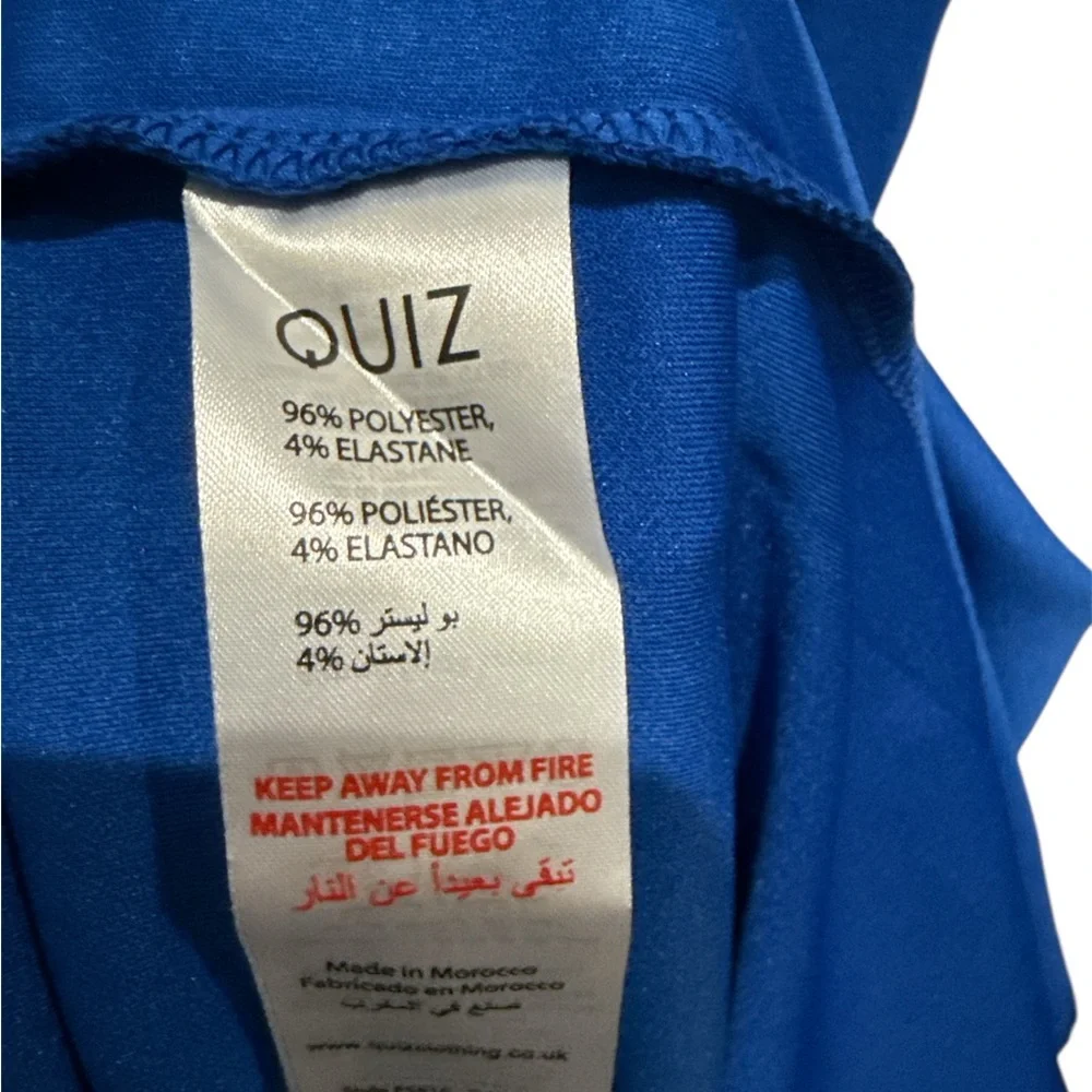 NWT Quiz Women's Scuba Crepe Blue Maxi Dress With Wrap Button Detail Size 14 - Picture 9 of 10